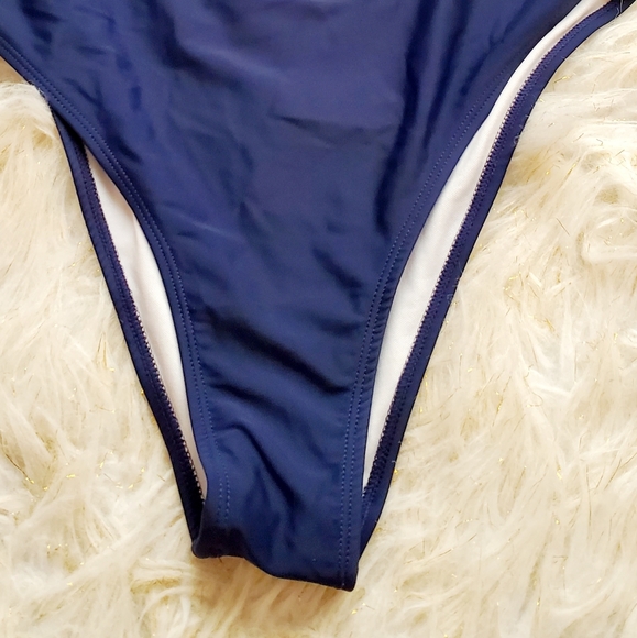 Zaful blue one-piece swimsuit with lace - Picture 4 of 5